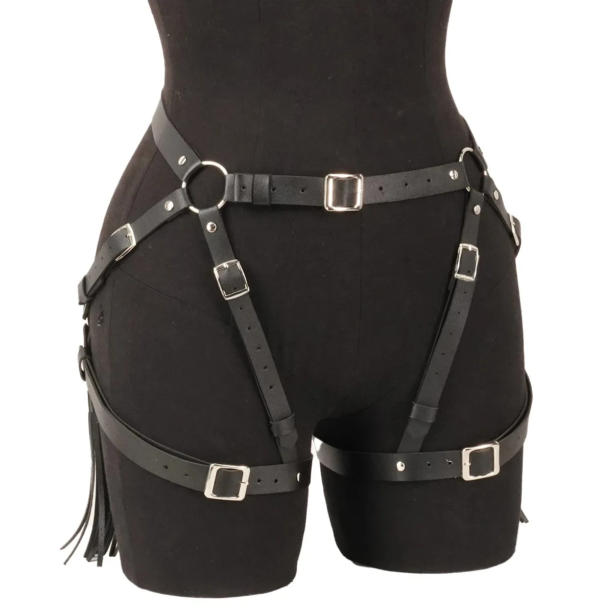 Premium Quality Women Sexy Garter Belt Bondage Lingerie Leg Thigh Garter Leather Lingerie Goth Fetish Clothing