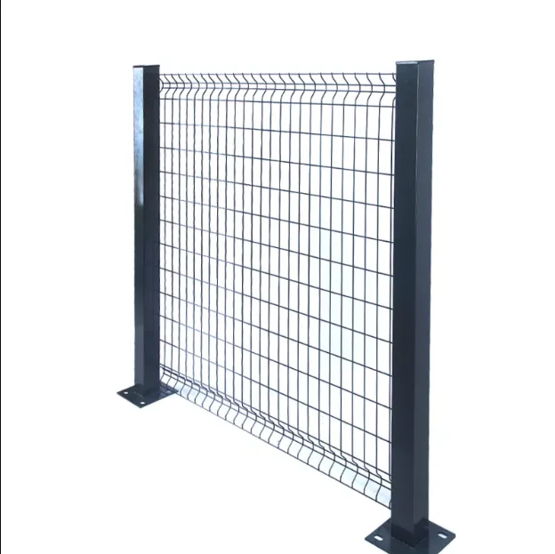 BOCN Durable welded 3D curved metal galvanized powder coated 3d folding wire mesh vinyl fencing panels mesh and poles