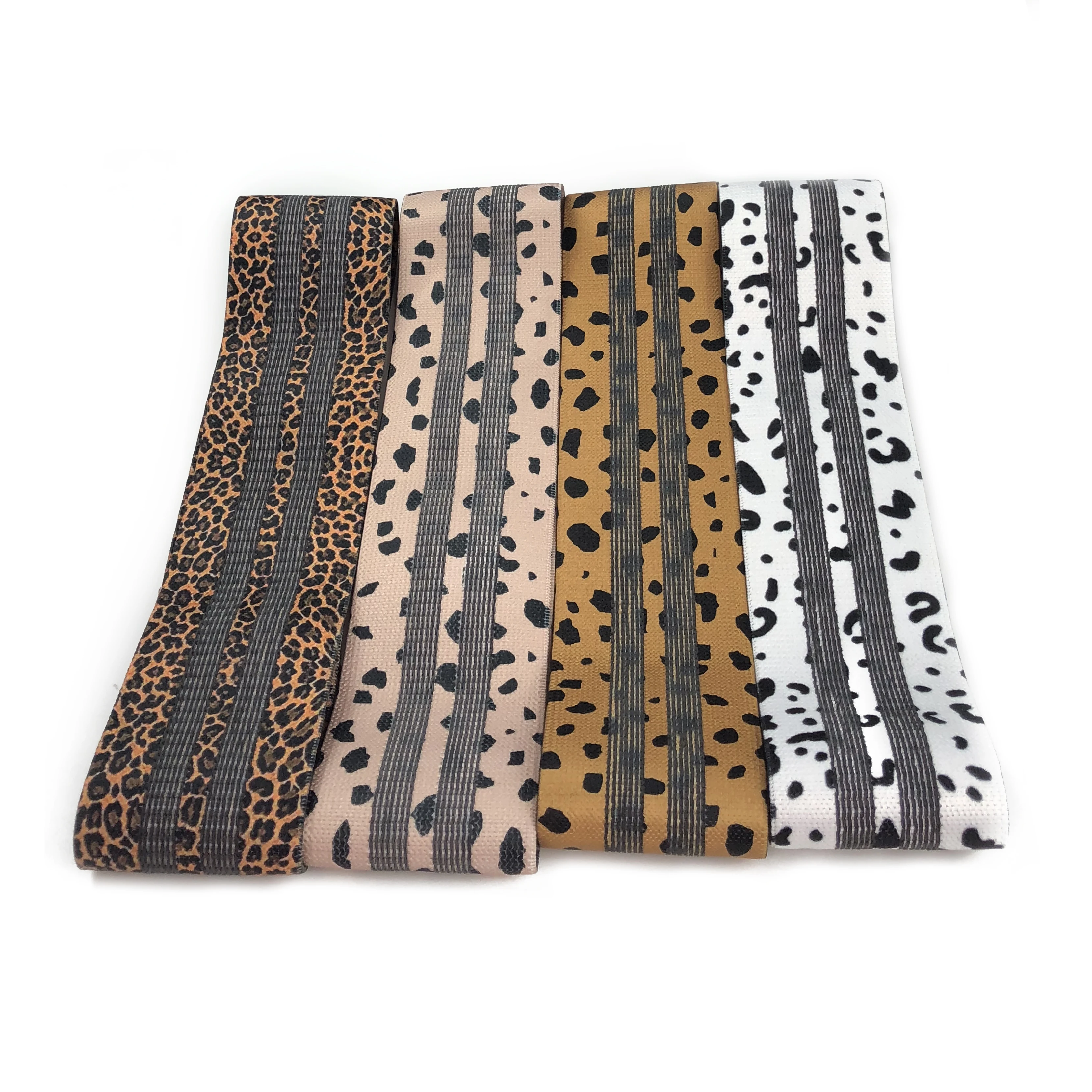 Leopard Pattern Hip Exercise Booty Bands Durable Elastic Home Exercise Resistance Bands Poly Bag Net Carry Bags Lets Train