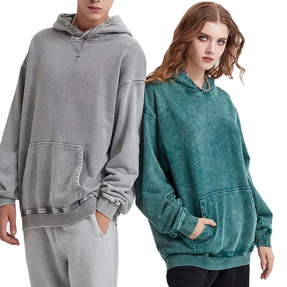 Wholesale Custom Acid Wash Color Hoodies Cotton Heavy Weight Custom Oversize Thermal sex Quality Hoodies Boy Girl