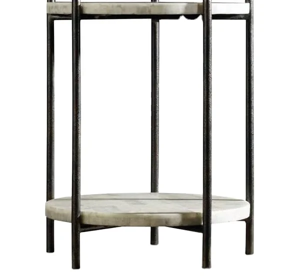 Smarts collection iron round coffee Tables with top marble table for Bedroom, Living Rooms
