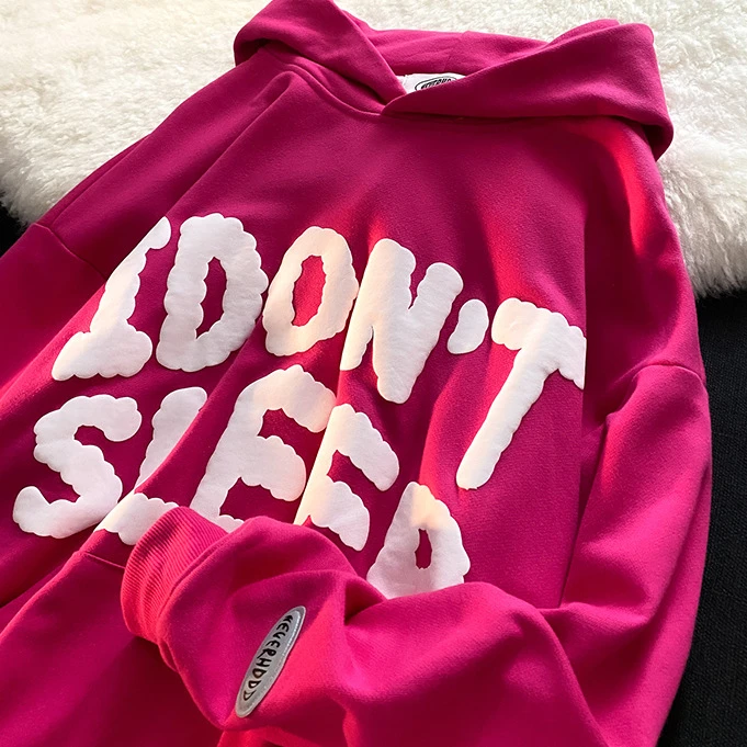 Wholesale Oversized Puff Printing Hoodies Pullover Cotton Unisex Sweatshirts Heavyweight customized 3d Puff Print Hoodie for men