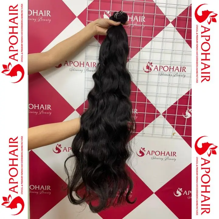 BEST SELLING Raw Wavy Vietnamese Human Hair extension, Natural Silky Straight 1 set 3 bundles Brazilian Hair for black w