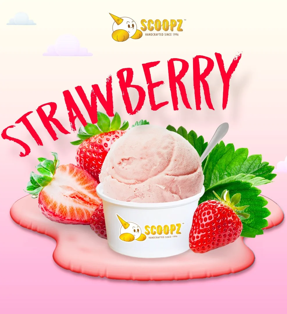 Healthy Safe Sweet Tangy Fruity Flavour Citrus Handcrafted Dairy Products Box Packaging 3.5oz Cup Strawberry Ice Cream for Sale