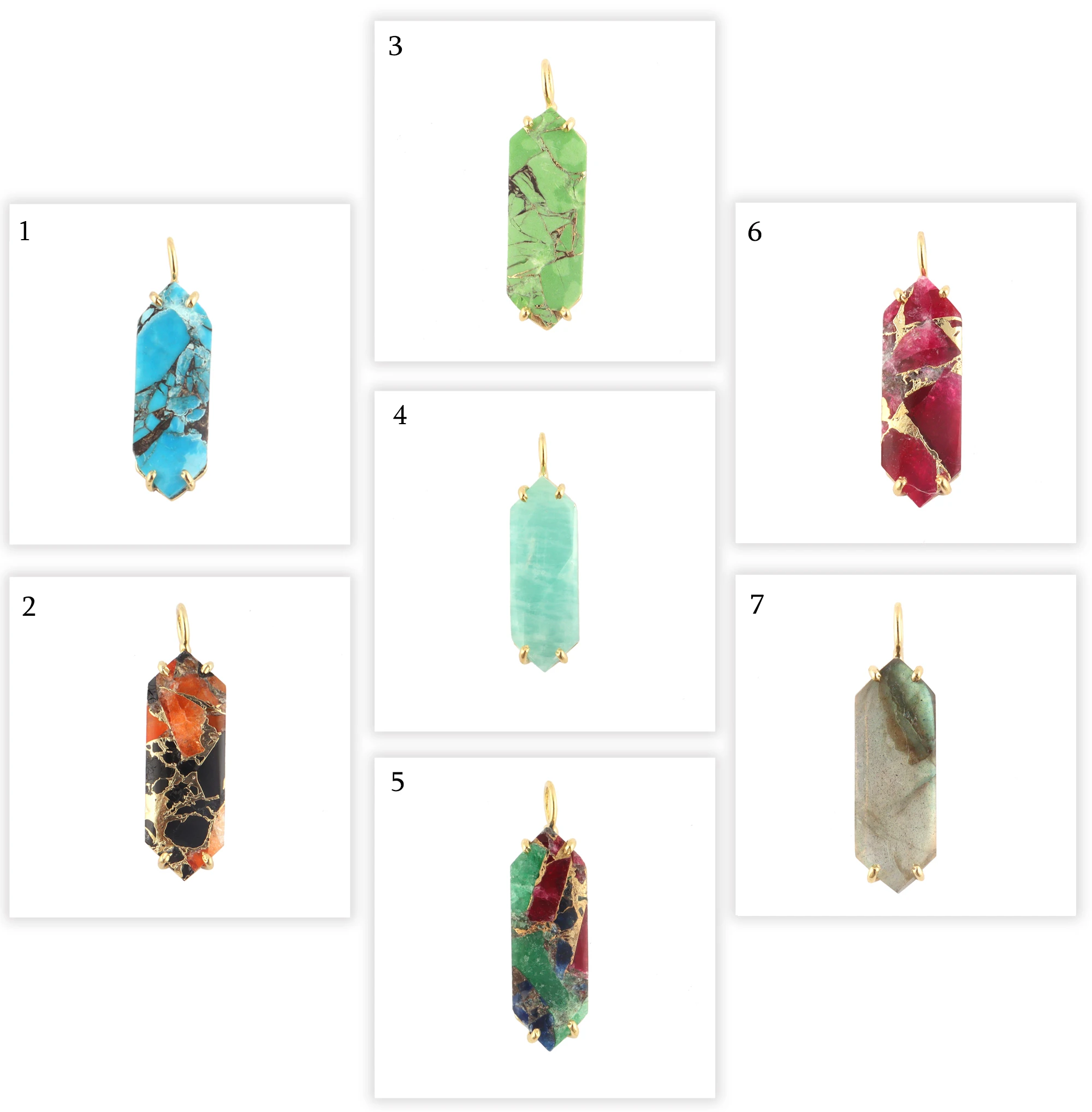 Подгонянное колье с кулоном из меди и бирюзы