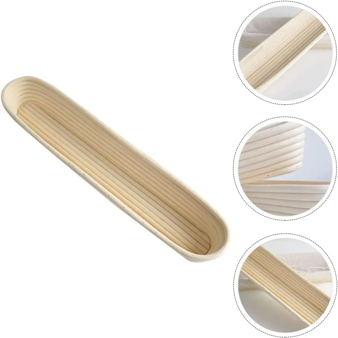Hot Sale Food Handmade with Kitchen Sour Dough Bins Bowl Home Long Bread Toast Tools Fermenting Starter Oval Holder Bakers