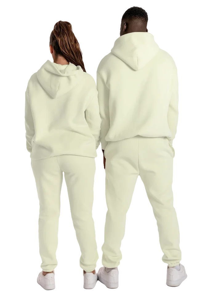 Stacked Sweatsuit Men Hoodie Jogger Set Winter Thick Plain Custom Tech Fleece Tracksuit