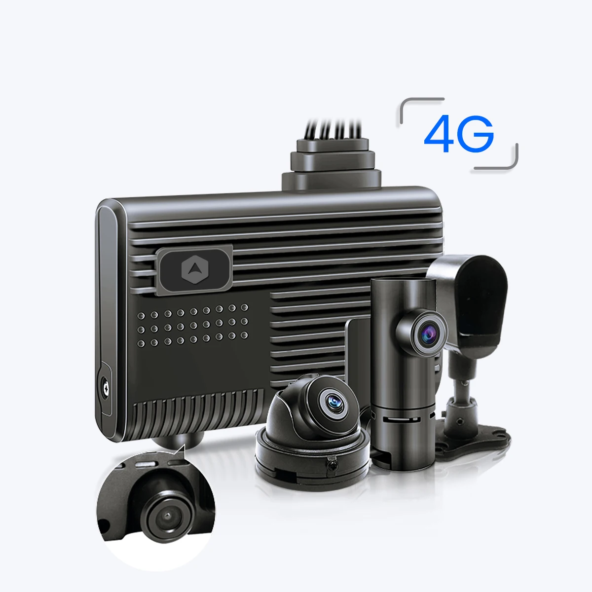 4G 4 Cameras Dash Cam with GPS View on Phone App Black Box Car ADAS DMS Dash Camera