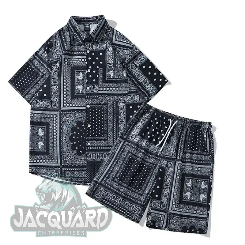 Мужские шорты комплект из 2 пляжных рубашек с коротким рукавом мужские Комплект футболки и шорт