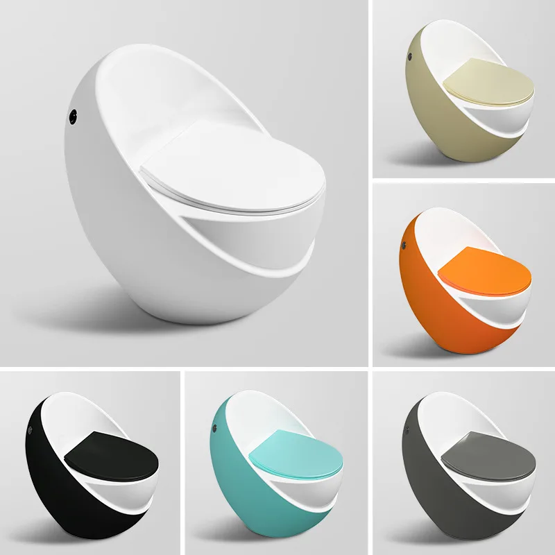 Custom Colored Unique Design Egg Shape Bathroom S Trap One Piece Water Closet Sanitary Ware Ceramic Toilet Bowl