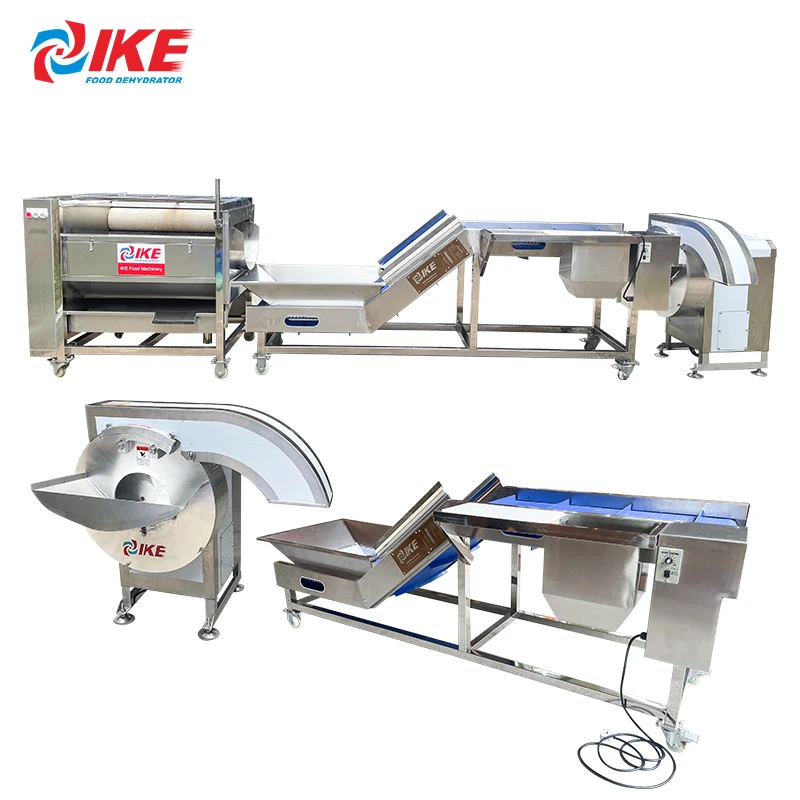 Potato rotary drum washer Root Vegetable Ginger Washing Peeling cutting Machine Line