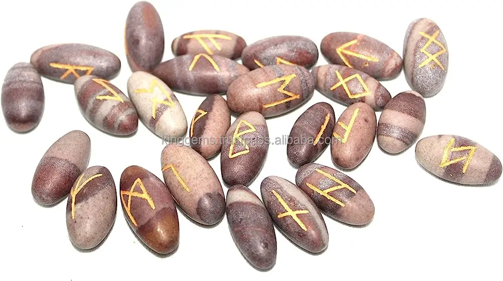 BEST QUALITY  NATURAL NARMADA SHIVA LINGAM RUNE SETS HEALING CRYSTALS 25 PIECES ENGRAVED SHIVA RUNE SET STONES AGATE RUNE SET