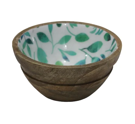 Custom Printed New Wooden Salad & Popcorn Serving Bowl for Food Presentation