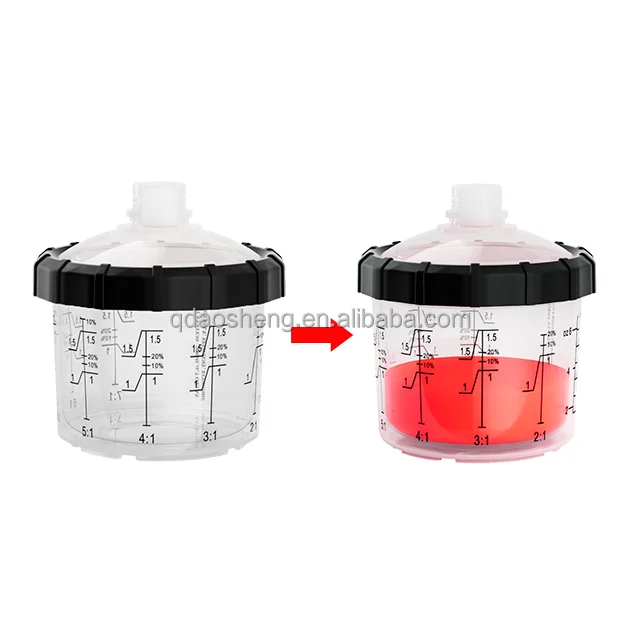 200ml Automotive Printable Plastic spray gun paint cup with clips and paint mixing cup