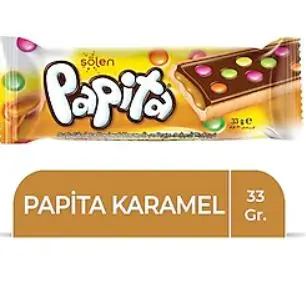 Solen Papita Milk Chocolate Coated Caramel Biscuit 33 gr x 24 All Fresh Date and Quality Service From Turkey
