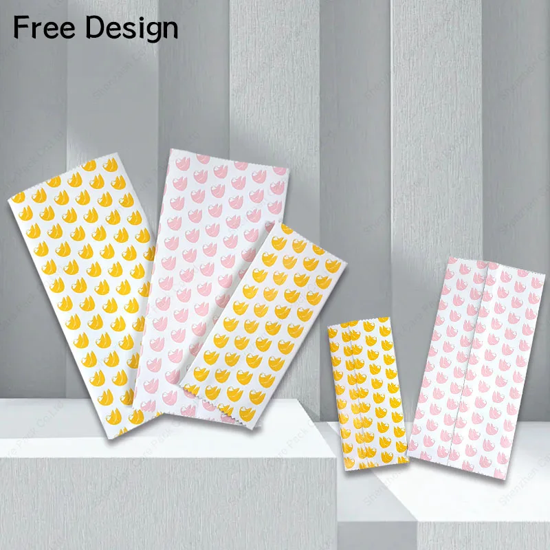 Empty Flexible Laminated Sealed Sealing Kraft Pillow Bag Chocolates Sachet For Freezer Food Back Side Seal Bags