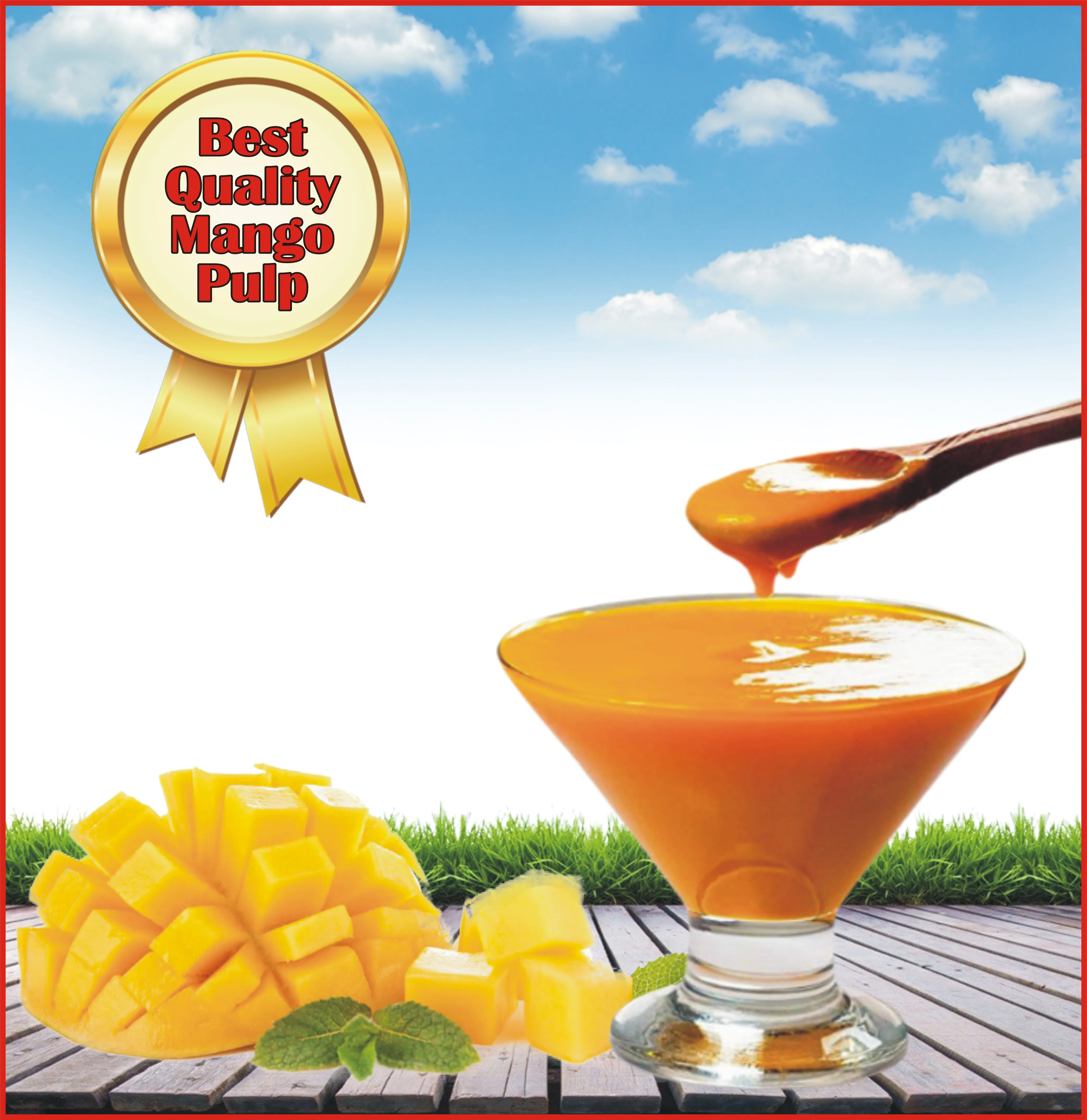 Premium Quality Mango Pulp Mango Puree Bulk Quantity Available 210 Kg Aseptic Bag In Drum Without Additives 100% High Quality