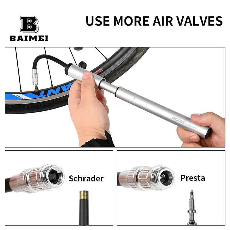BM New image air pump suitable for electric scooter mini portable bicycle pump skateboard tire inflator electric scooter pump