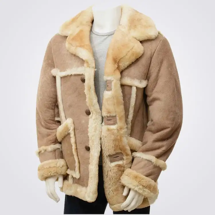 Buy Best High Quality Style Winter Brown Sheepskin Leather Coat For Men Leather Coats High Quality Of Material