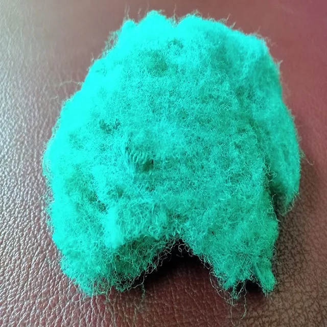 Высококачественное Полиэфирное штапельное волокно 20D SD зеленое 100% полиэфирное твердое переработанное VIKOHASAN 1.2D-20D несиликонизированное