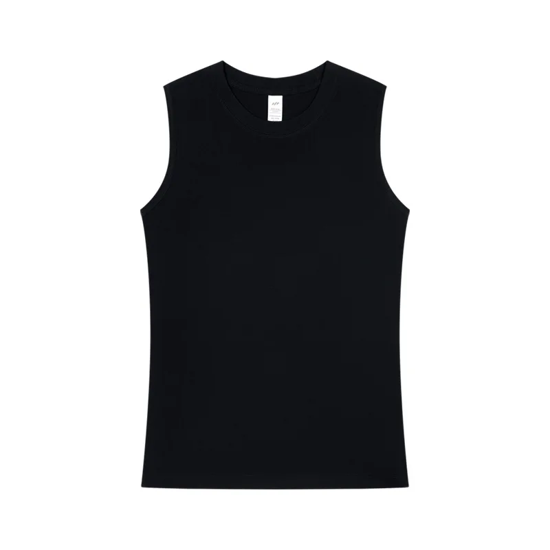 Men wear American heavy waistcoat sleeveless T-shirt vest male summer fitness sports pure cotton round neck loose short sleeve