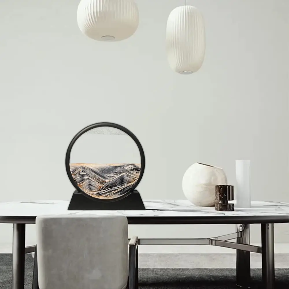 Moving Sand Art Sand Art Decor Picture Glass Liquid Wall Painting 3D Deep Sea Sand scape Natural Landscape in Motion Display