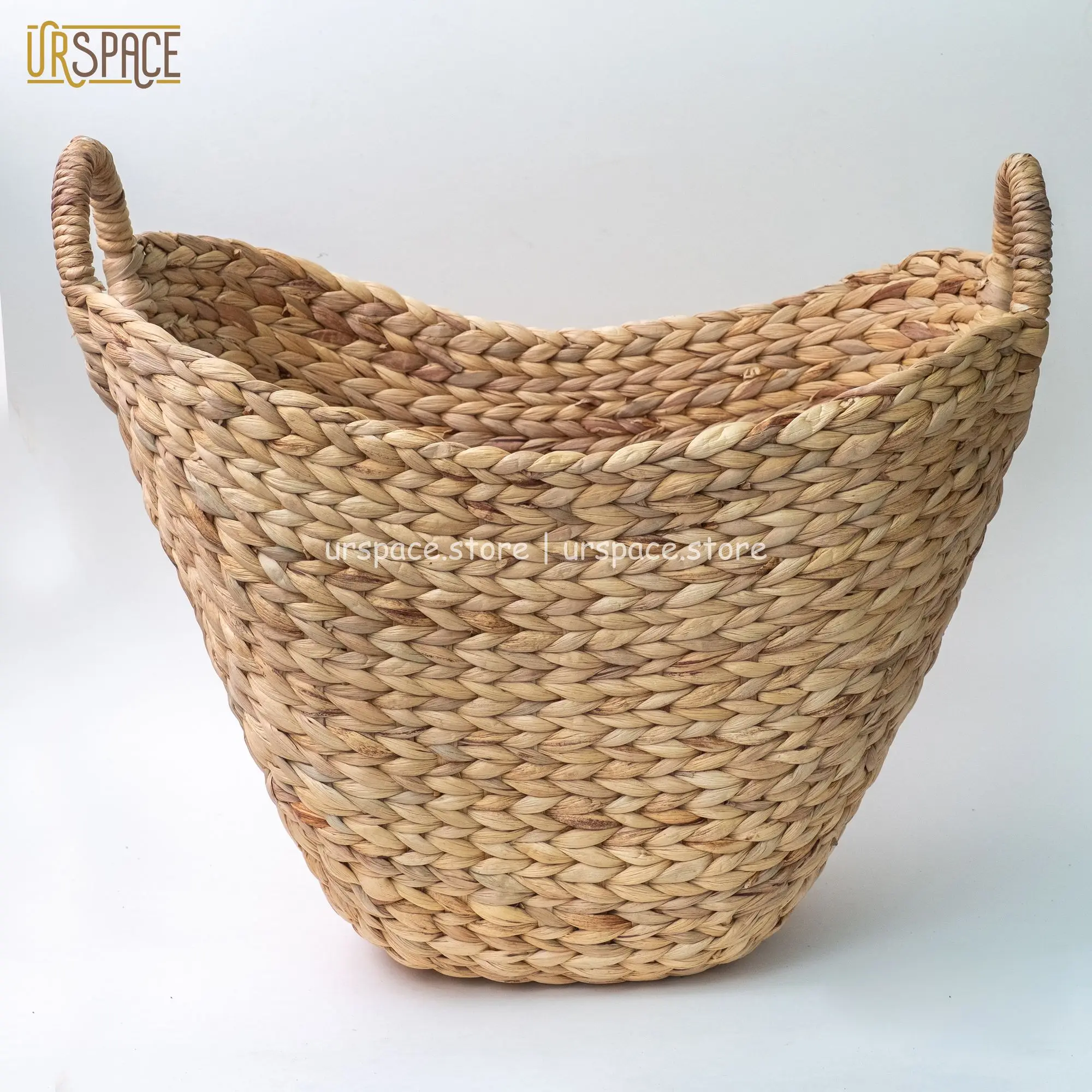 Usage functional quality high eco wicker laundry baskets Unframed Curved Hand-woven Water Hyacinth Storage Basket from Vietnam