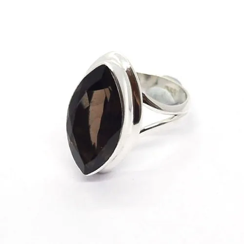 brown stone 925 sterling silver ring bohemian chic tribal gypsy love adjustable band statement jaipur wholesale export jewellery