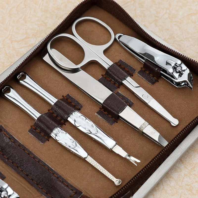 Complete Manicure and pedicure set High Quality Multifunction Nail Clippers Beauty Care Kit 10 pcs Manicure tool Set