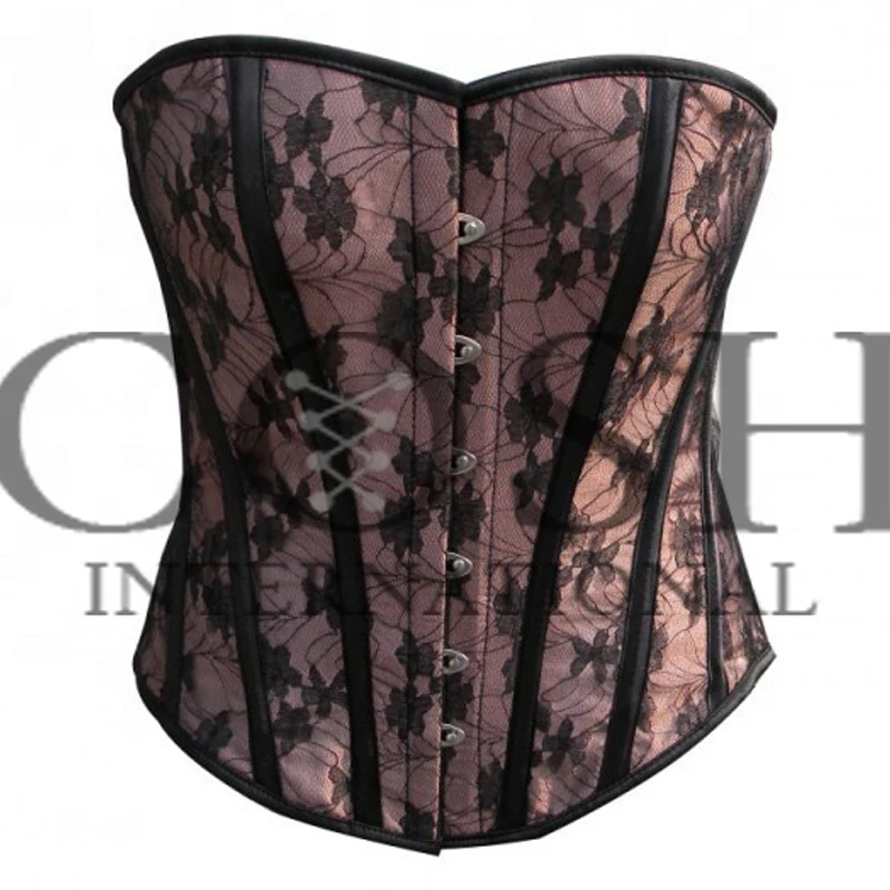 COSH CORSET Overbust Steelboned Waist Cincher Satin With Lace Overlay Corset New Design Fashion And Party Wear Dress