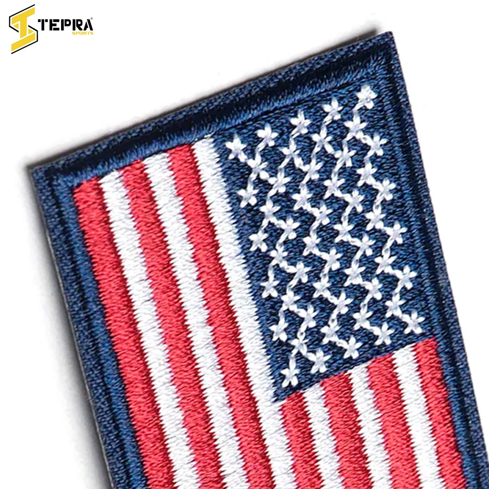 Wholesale Rate Premium Quality USA Flag Hand Made Competitive Price Newest Embroidery Patches BY TEPRA SPORTS
