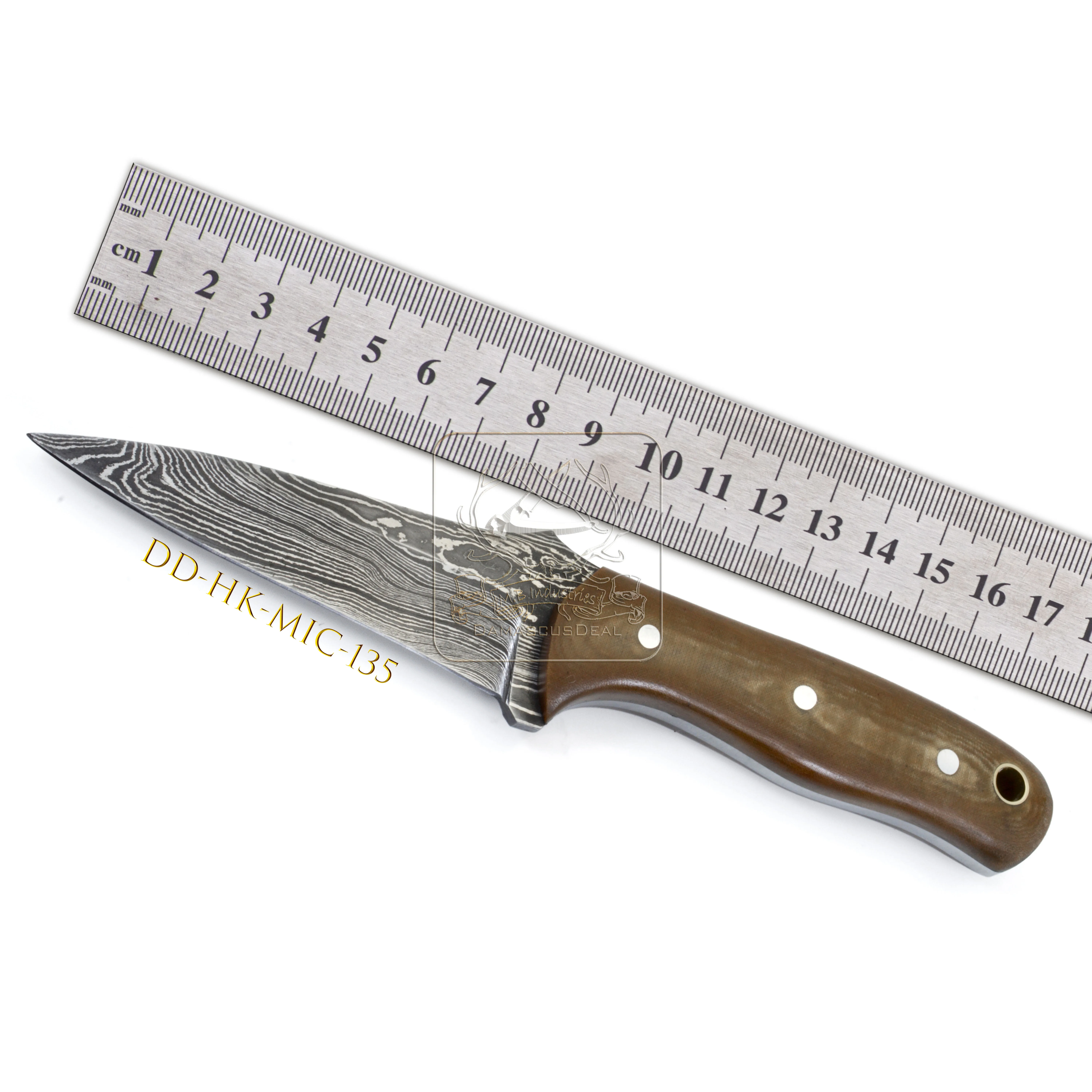 Hot Selling DD-HK-MIC-132 Outdoor Bushcraft Camping Survival Knife 192 Layer Damascus Steel Sword Micarta Handle Stainless
