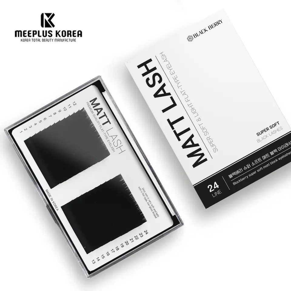 private label Korea False eyelash Mink Eyelashes BlackBerry Matt Lash Silk Eyelash Extension individual natural lash OEM