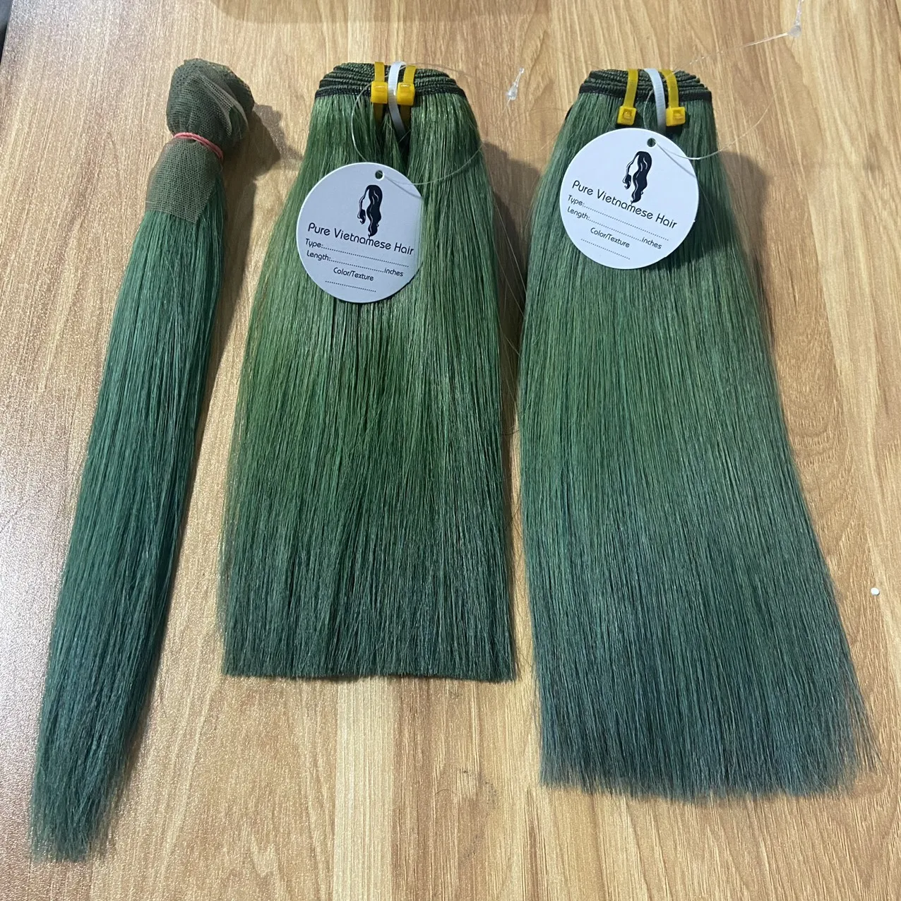 charcoal blue Omberr style light Bone straight weft 100% Vietnamese human hair can be dyed all colors length 6inch - 36inch