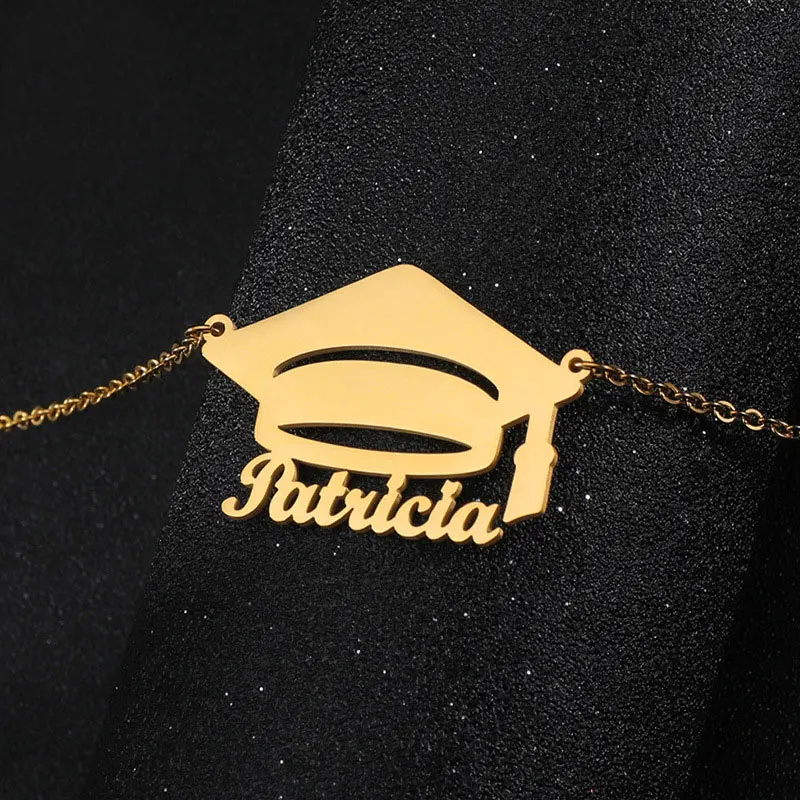 wholesale jewelry student school class of 2025 stainless steel graduation college necklace