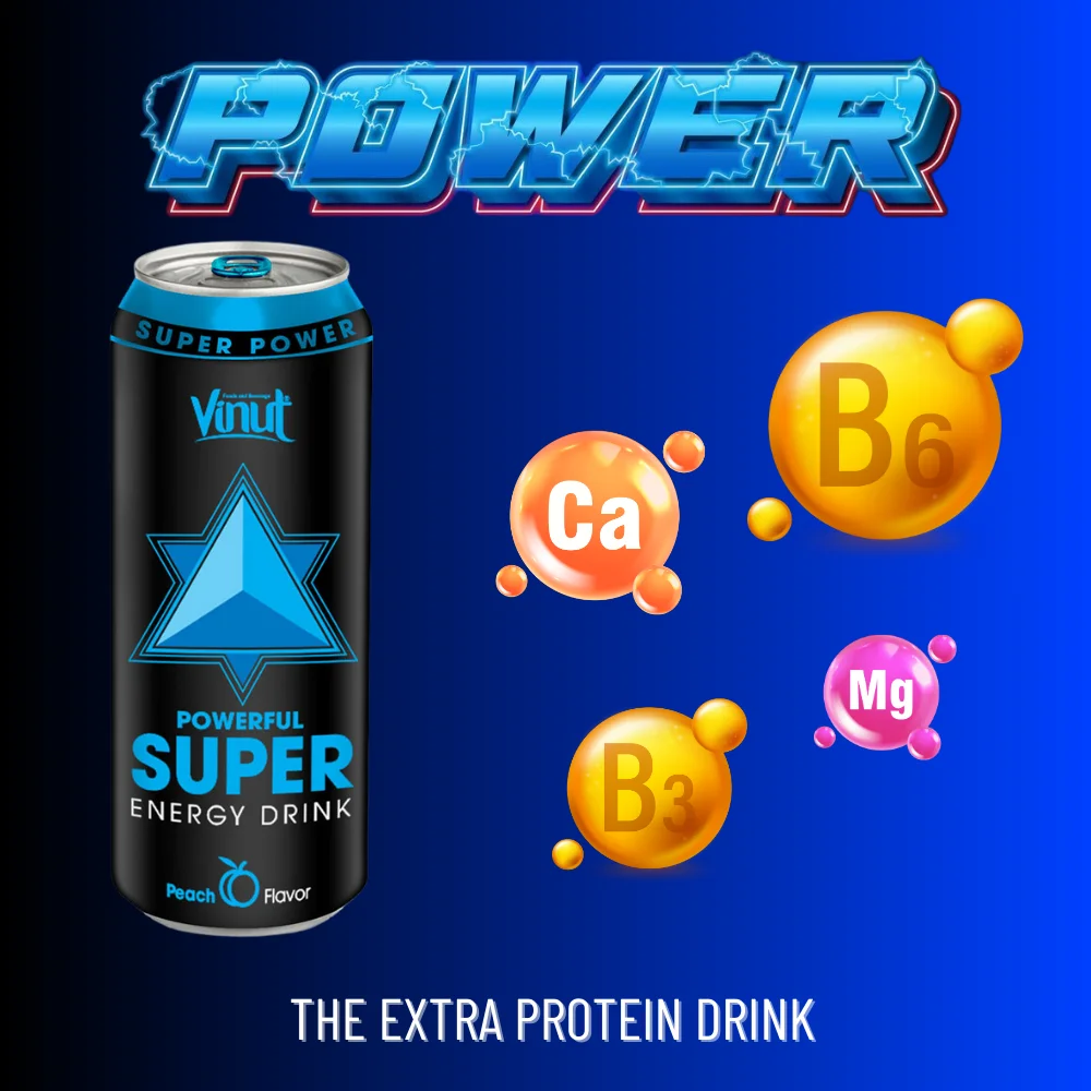 Мощный витаминный энергетический напиток 500 мл консервированный фруктовый сок со вкусом Non GMO высокого креатина производство Viet Nam Private Label