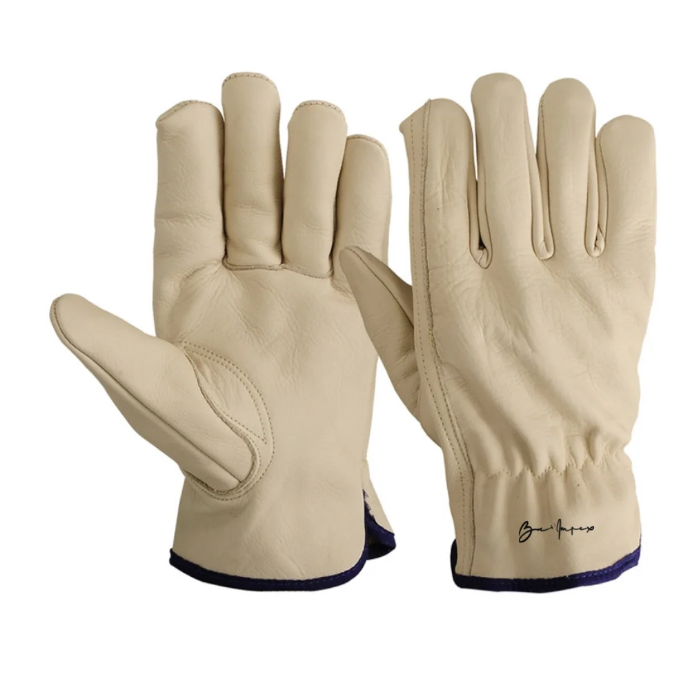 Hot sales cow split leather welding gloves cheapest driver gloves