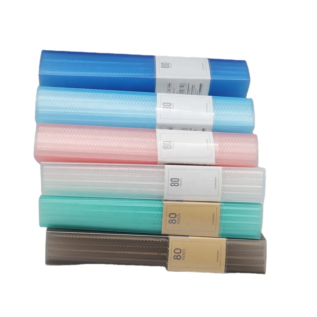 Factory Wholesale Card Binder Pockets Display Book A4 Clear Thick Plastic Filing Products Stationary Supplier