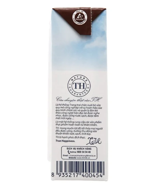 TH True Milk UHT Chocolate Fresh Milk 180ml No Preservatives Healthy Nutritious Pure Organic Flavored Milk