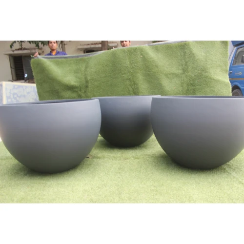 Terrace Garden Glossy look Outdoor Indoor Resin Decorative Round Pot Set FRP Flower Vase for Hotels, Malls, Offices, airports
