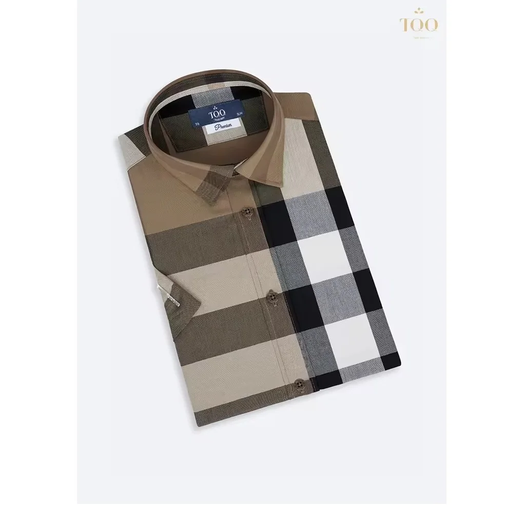 Мужская хлопковая рубашка с длинным рукавом