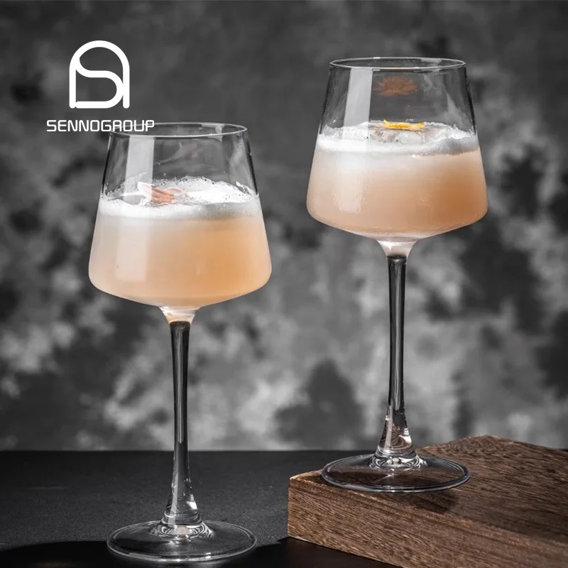 Creative Large Crystal Goblets Trendy Wine Glasses Fancy Commercial Cocktail Glass Long handle