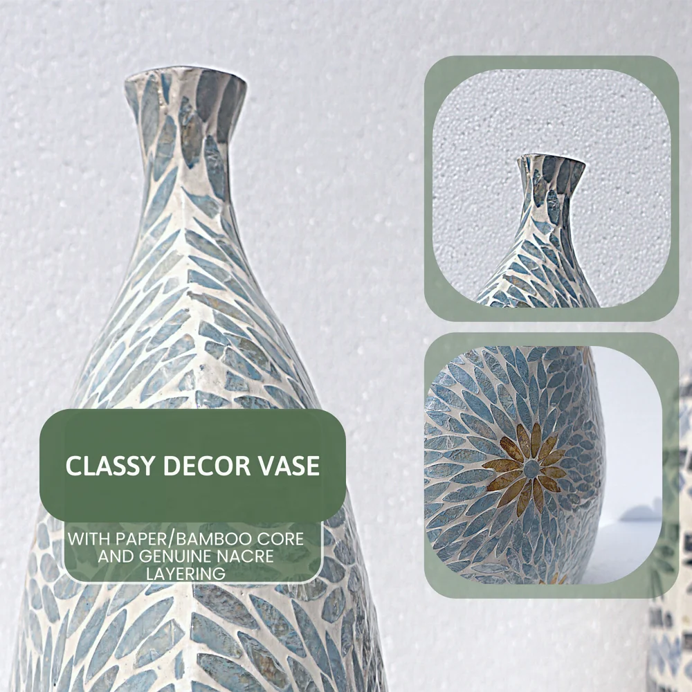 Nacre sunflower vases handmade Tall Woven Floor Vase modern design home decor flower vases for wholesale