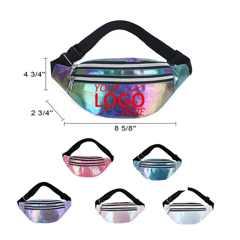 Holographic Fanny Pack Waist Packs Shiny Waist Bum Bag Travel Party Festival Running