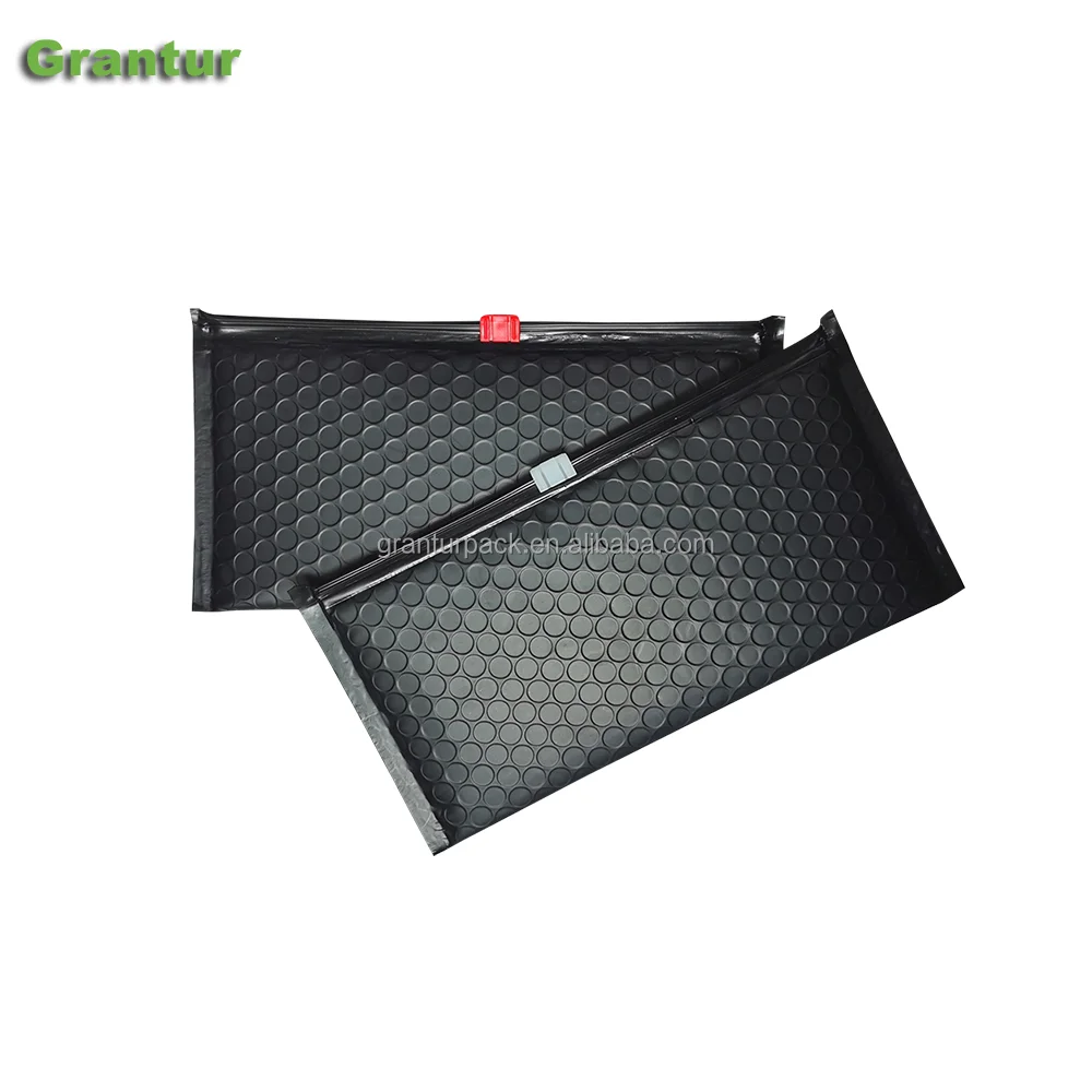 Матовый черный пакет с застежкой-молнией, многоразовый маленький пакет, поли-Пузырчатая почта с молнией для косметики