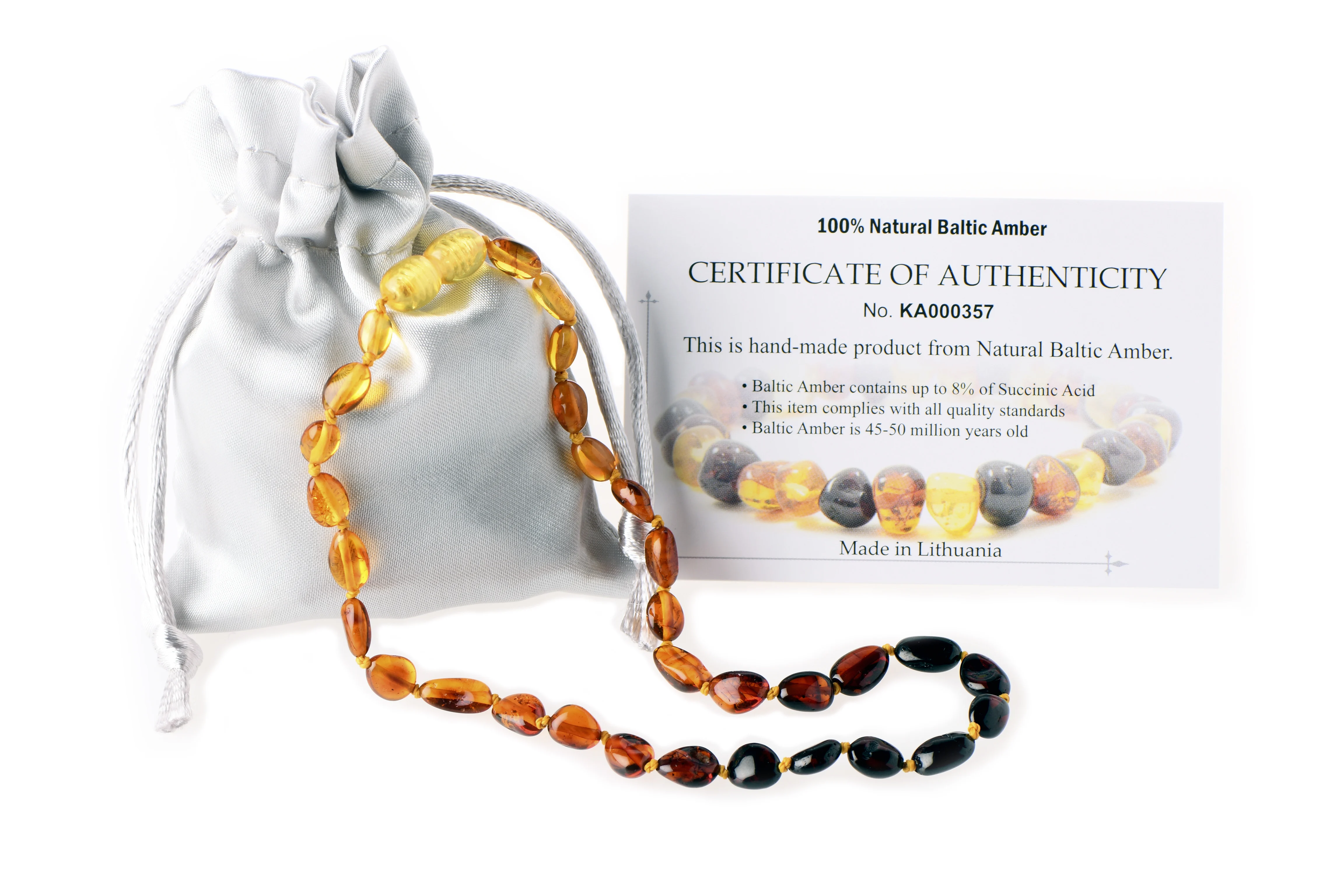 Rainbow Olive Polished Amber Beads Necklace for All Ages All Lengths Healing Baltic Amber Necklace
