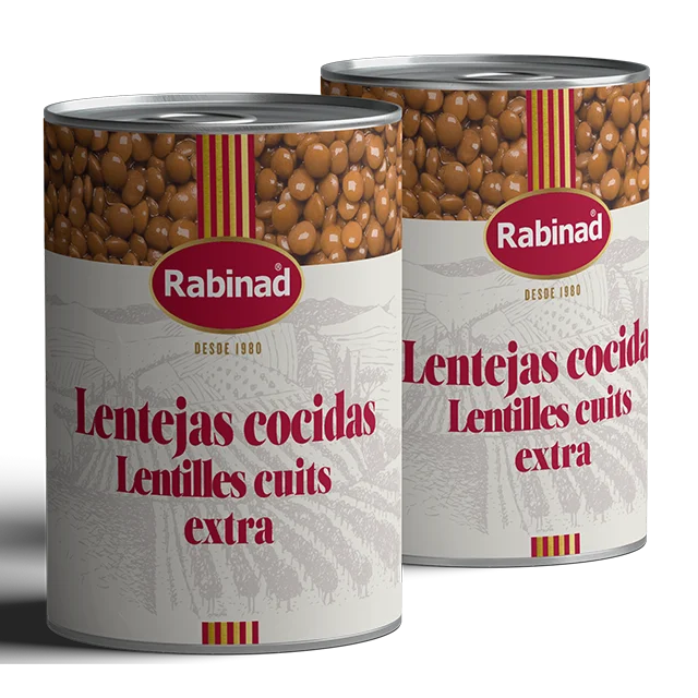Best Quality Made in Spain Canned Vegetables Helathy Preserves Easy open Tinned Lentils Cooked Red Lentils for Supermarket 1kg