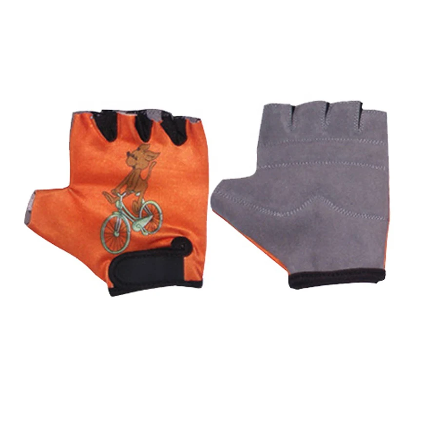 Wholesale Kids Cycling Wear Gloves Cartoon Printed Durable Anti-Slip Cheap Price In Stock Best Selling Cyclist Gloves