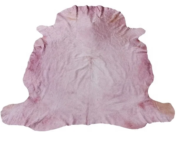 Pure Genuine Leather Dyed Olive color Handmade Hair on cow hair on leather Modern cowhide Area rug