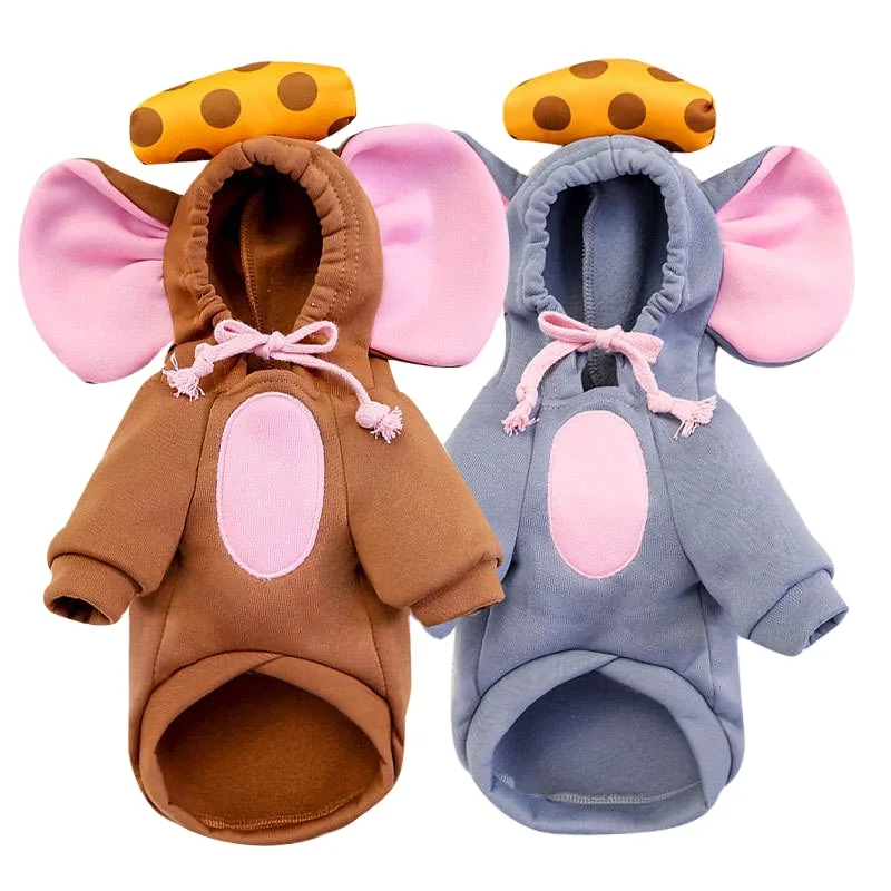 Warm Funny Cute Pet Clothes Mouse Cosplay Puppy Hoodie Dog Costume